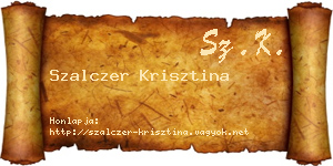 Szalczer Krisztina névjegykártya